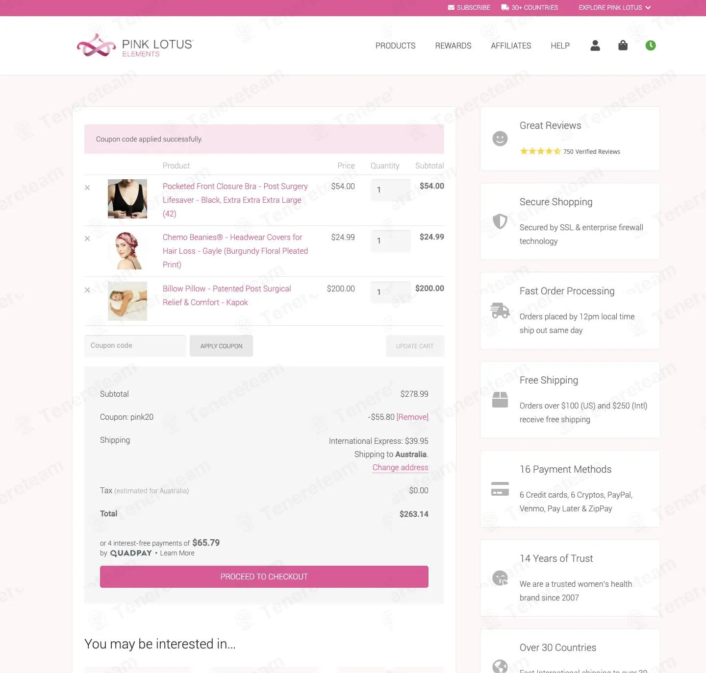 Pink Lotus coupon code: 20% off with PINK20. Tested and valid as 3 months ago.
