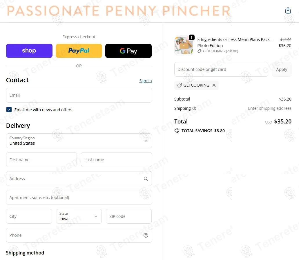 Passionate Penny Pincher coupon code: 20% off with GETCOOKING. Tested and valid as 7 months ago.