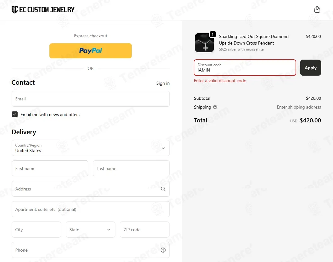EC Custom Jewelry coupon code: 5% off with IAMIN. Tested and valid as 1 month ago.