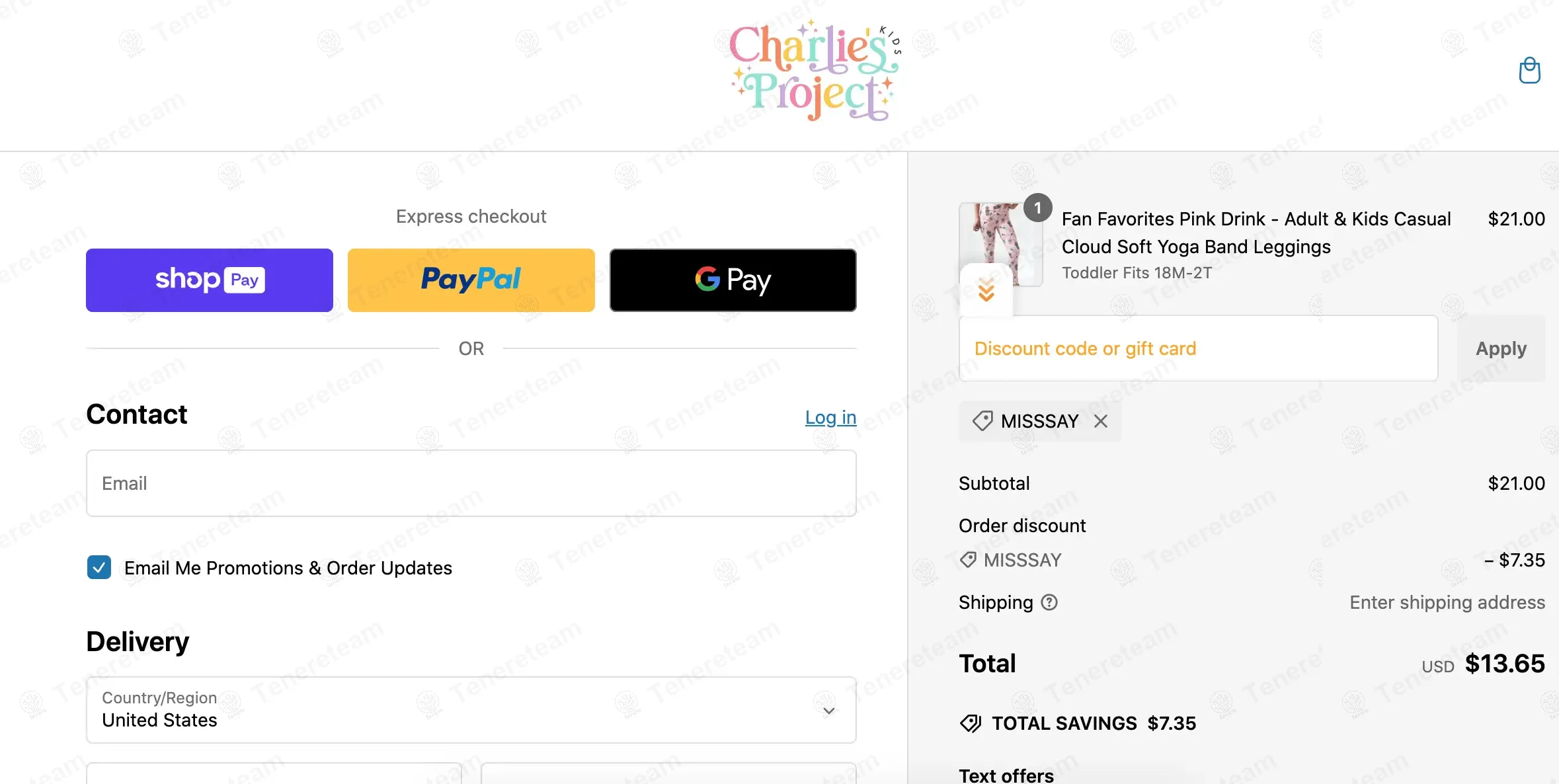 Charlies Project coupon code: 35% off with MISSSAY. Tested and valid as 1 year ago.