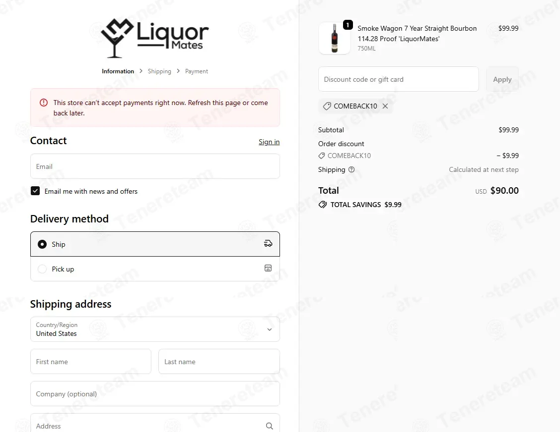 Liquor Mates coupon code: 10% off with COMEBACK10. Tested and valid as 7 months ago.