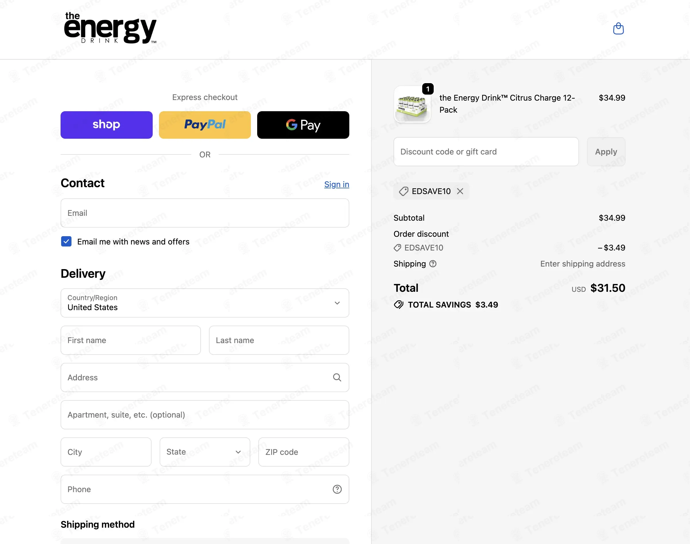 The Energy Drink coupon code: 10% off with EDSAVE10. Tested and valid as 2 weeks ago.