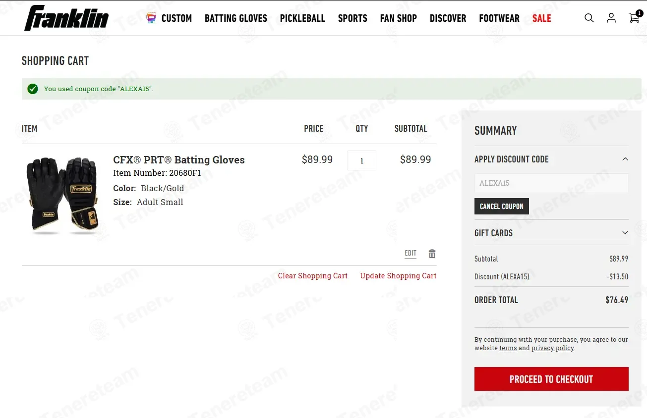 Franklin Sports coupon code: 15% off with ALEXA15. Tested and valid as 4 days ago.
