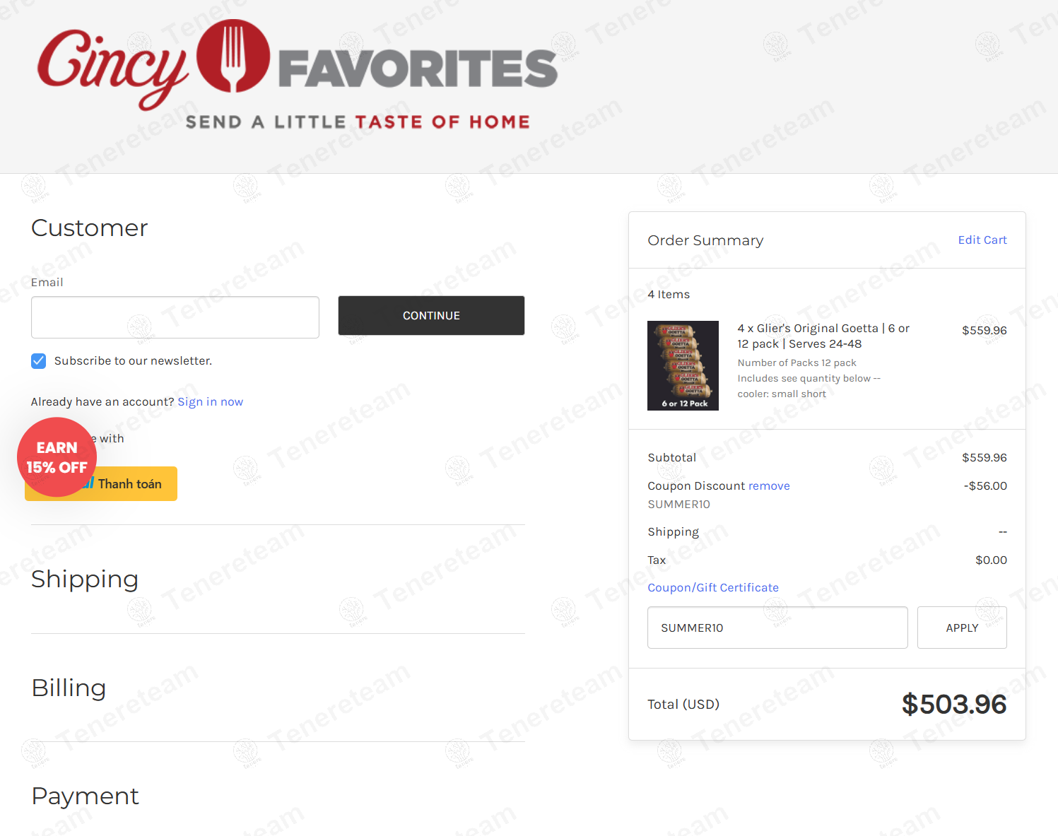 Cincy Favorites coupon code: 10% off with SUMMER10. Tested and valid as 1 year ago.