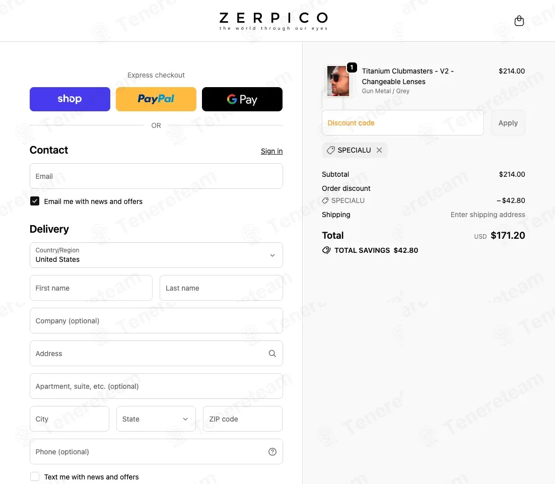 Zerpico apply coupon code