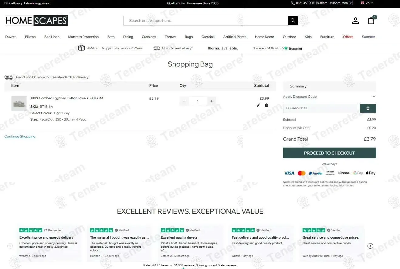 Homescapes coupon code: 5% off with PGSARVNC8B. Tested and valid as 7 months ago.