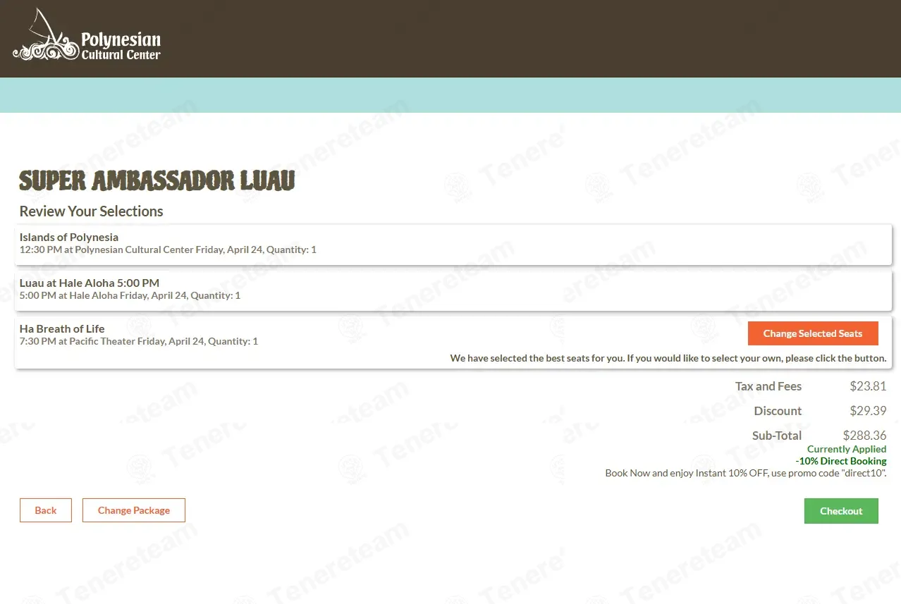 Polynesian Cultural Center coupon code: 10% off with DIRECT10. Tested and valid as 49 seconds ago.