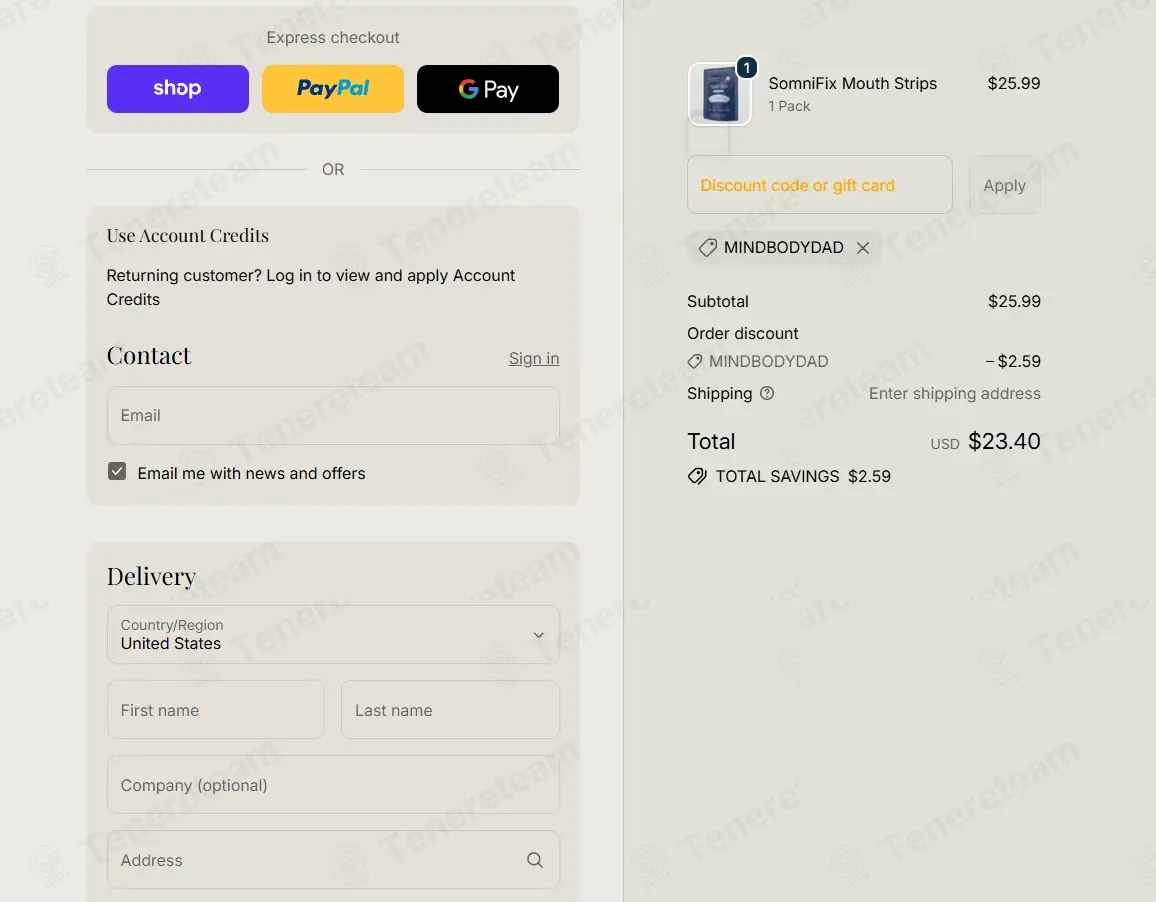 SomniFix apply coupon code