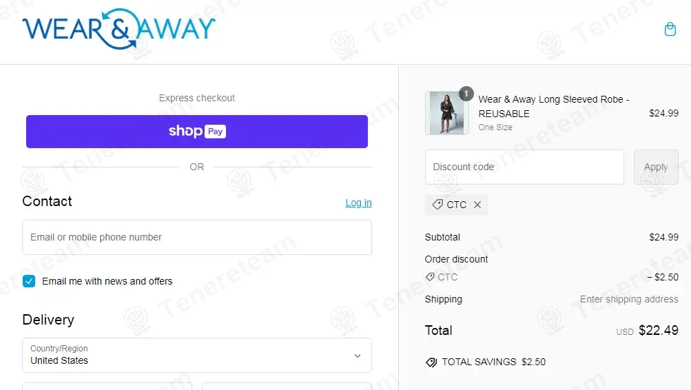 Wear and Away coupon code: 10% off with CTC. Tested and valid as 1 year ago.