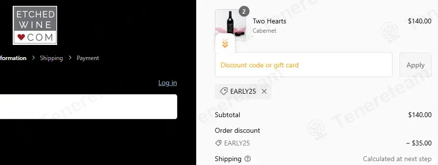 EtchedWine coupon code: 25% off with EARLY25. Tested and valid as 1 year ago.