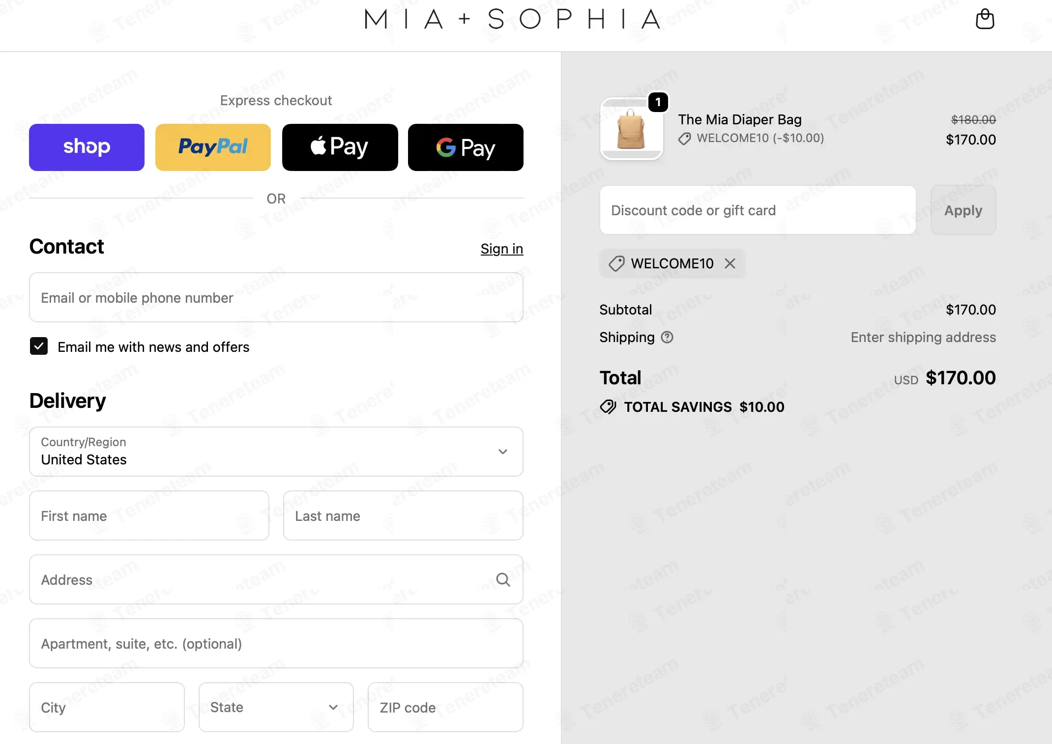 My Mia Sophia coupon code: $10 off with WELCOME10. Tested and valid as 2 weeks ago.