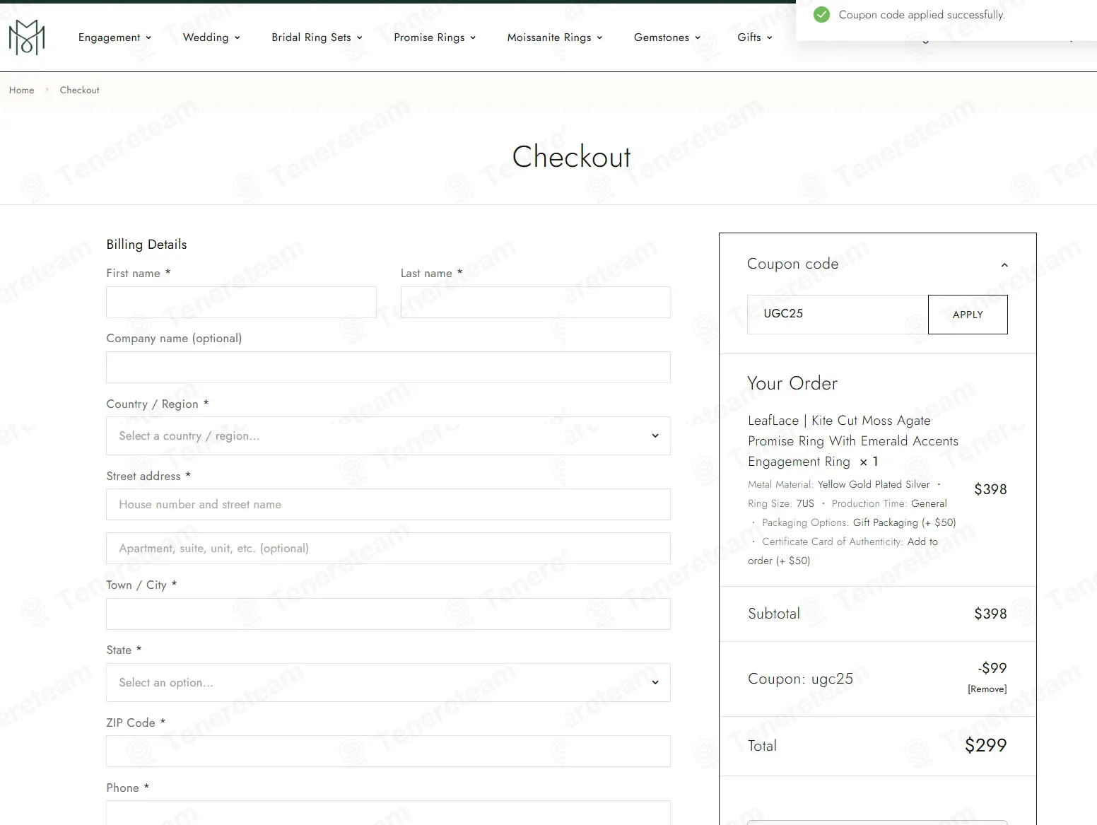 Molly Jewelry US coupon code: 25% off with UGC25. Tested and valid as 2 months ago.