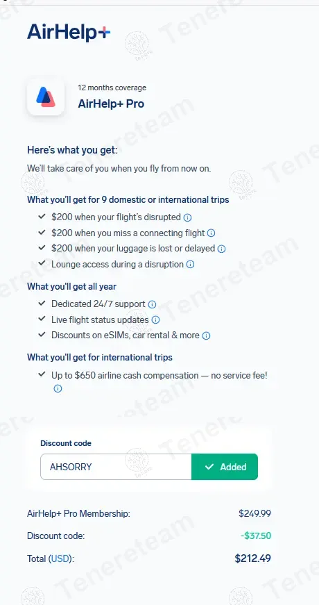 AirHelp coupon code: 15% off with AHSORRY. Tested and valid as 1 month ago.