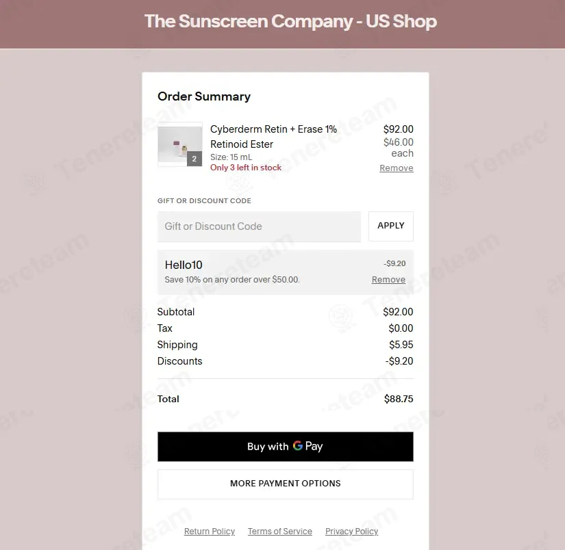 The Sunscreen Company coupon code: 10% off with 89F3A33. Tested and valid as 3 weeks ago.