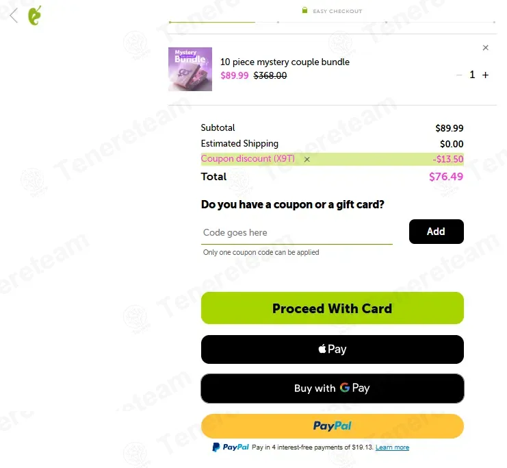 Eden Fantasys coupon code: 15% off with X9T. Tested and valid as 1 week ago.