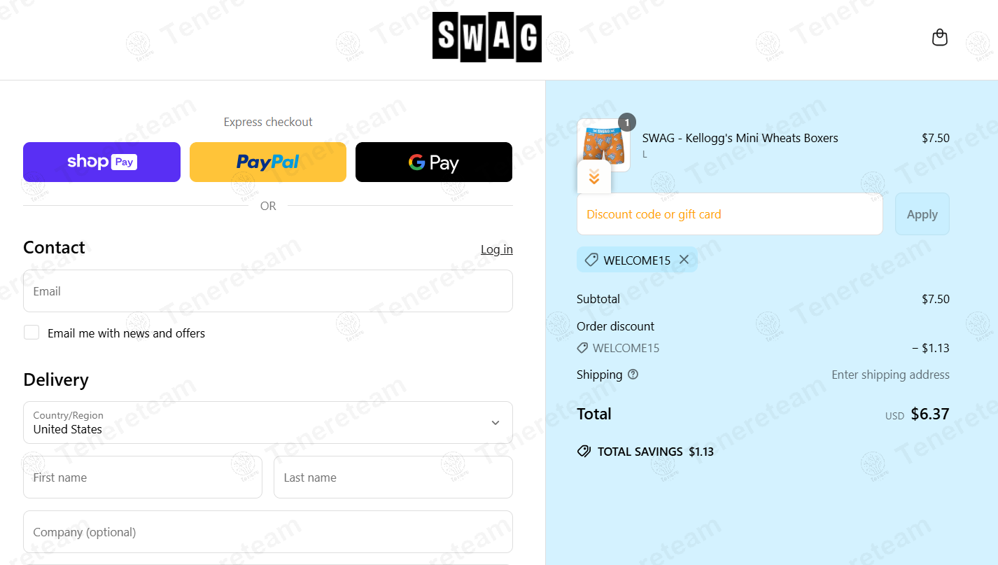 SWAG Boxers coupon code: 15% off with WELCOME15. Tested and valid as 8 months ago.