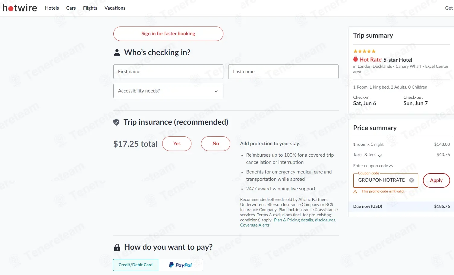Hotwire coupon code: 60% off with GROUPONHOTRATE. Tested and valid as 4 weeks ago.