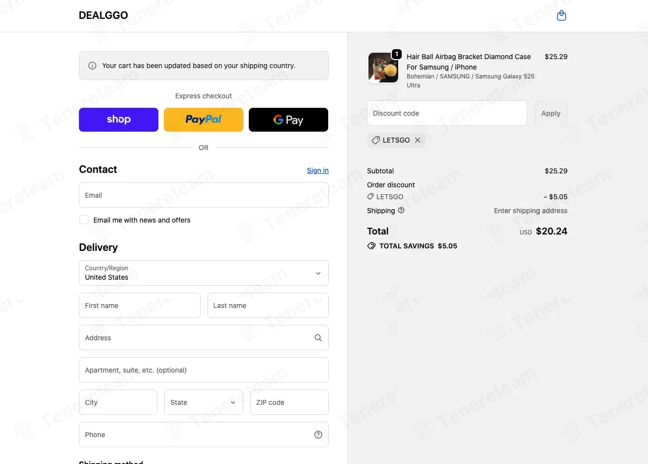 Dealggo coupon code: 20% off with LETSGO. Tested and valid as 3 weeks ago.