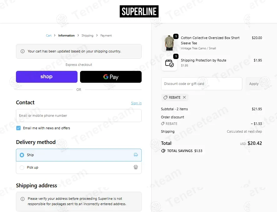 Superline Wholesale apply coupon code