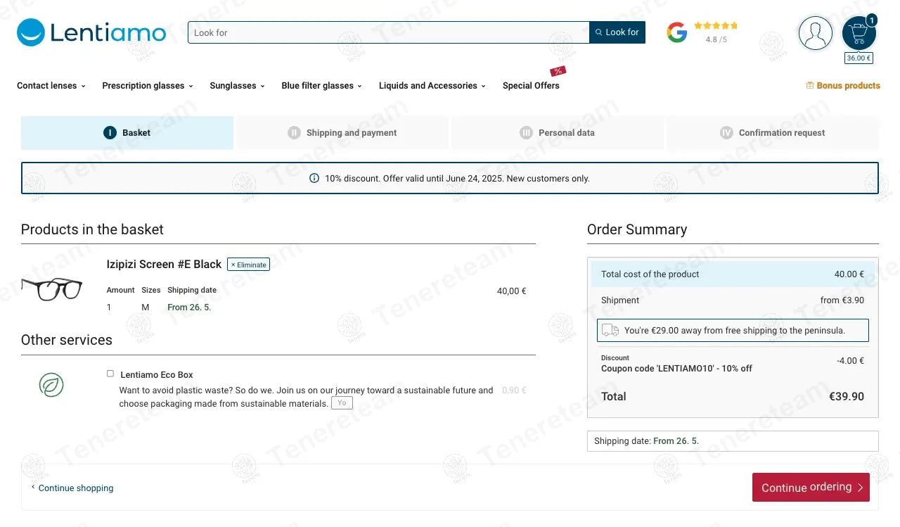 Lentiamo ES coupon code: 10% off with LENTIAMO10. Tested and valid as 11 months ago.