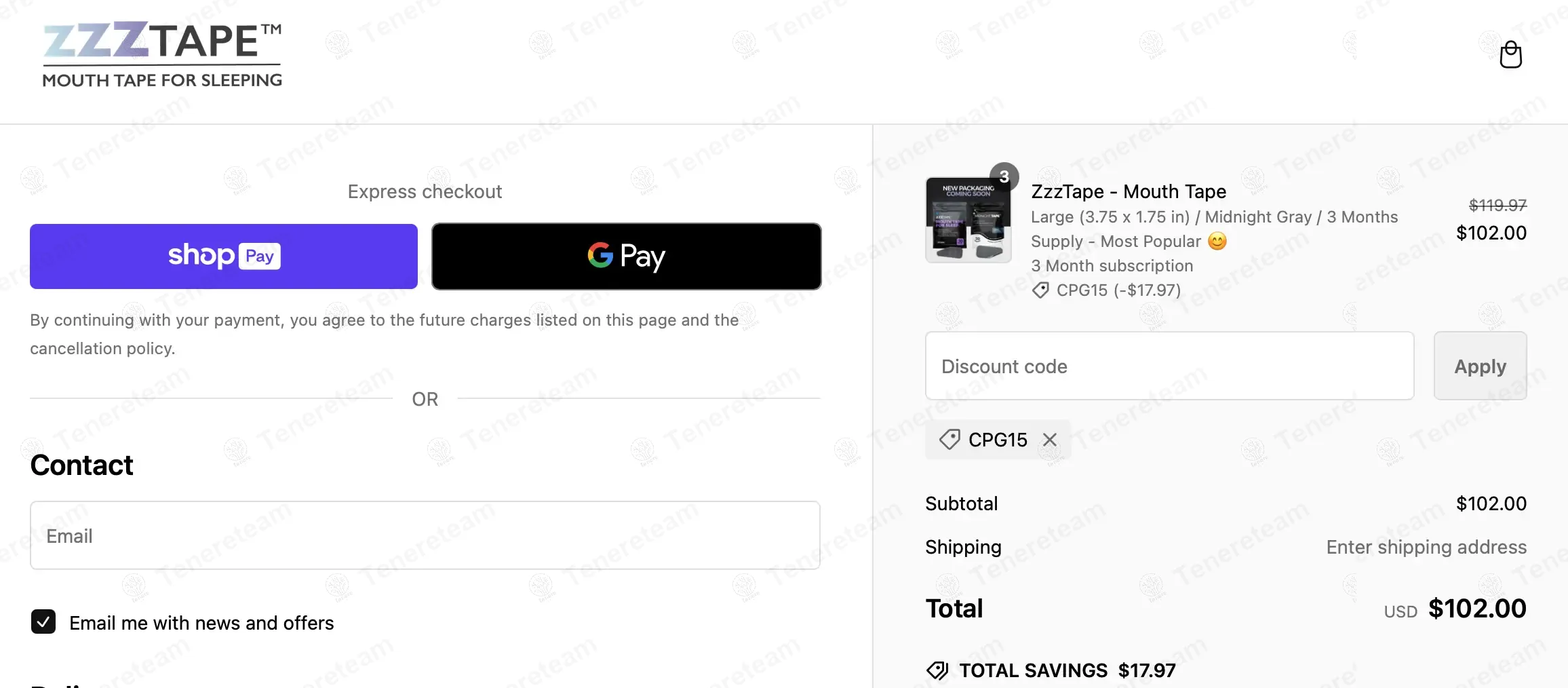 ZzzTape apply coupon code