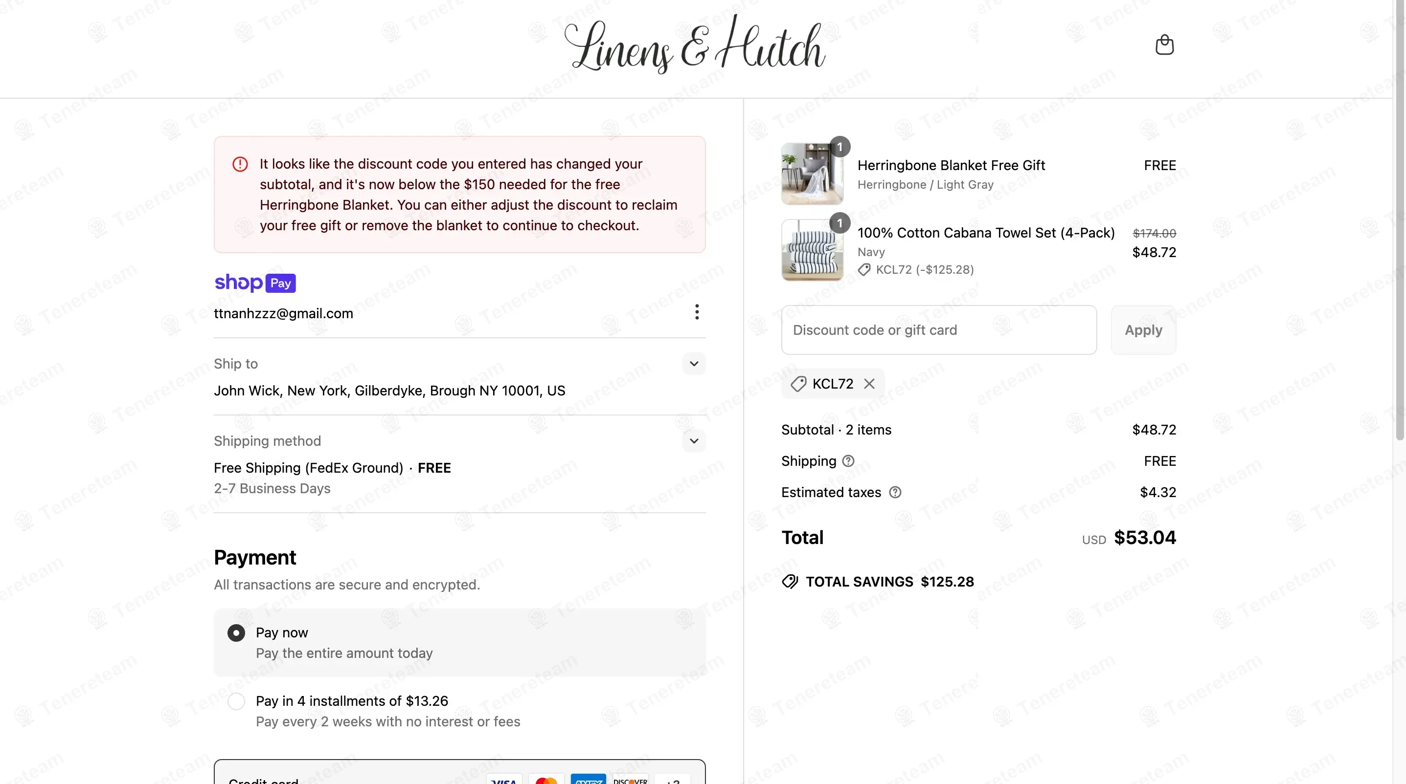 Linens And Hutch coupon code: 72% off with KCL72. Tested and valid as 11 months ago.