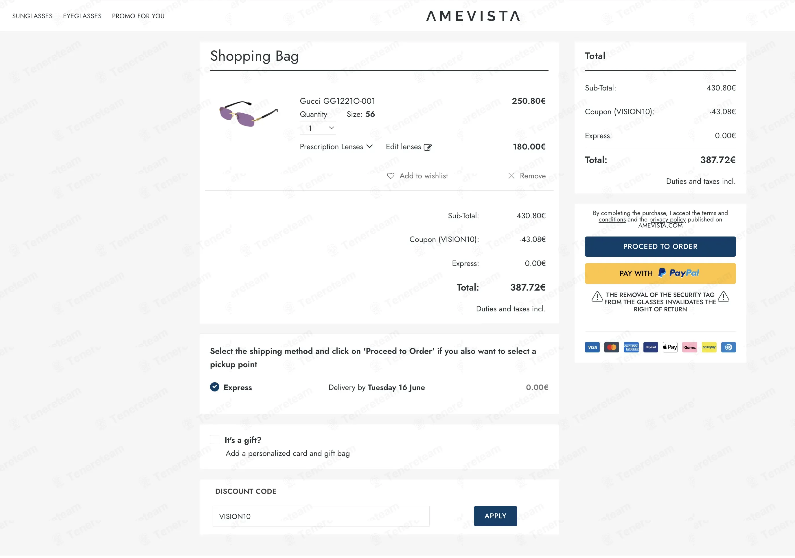 Amevista coupon code: 10% off with vision10. Tested and valid as 6 days ago.