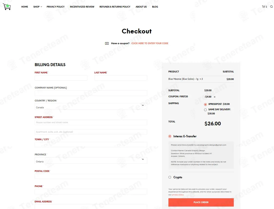 Online Dispensary apply coupon code