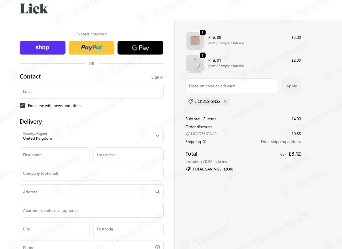 Lick coupon code: 22% off with LICKDESIGN22. Tested and valid as 2 days ago.