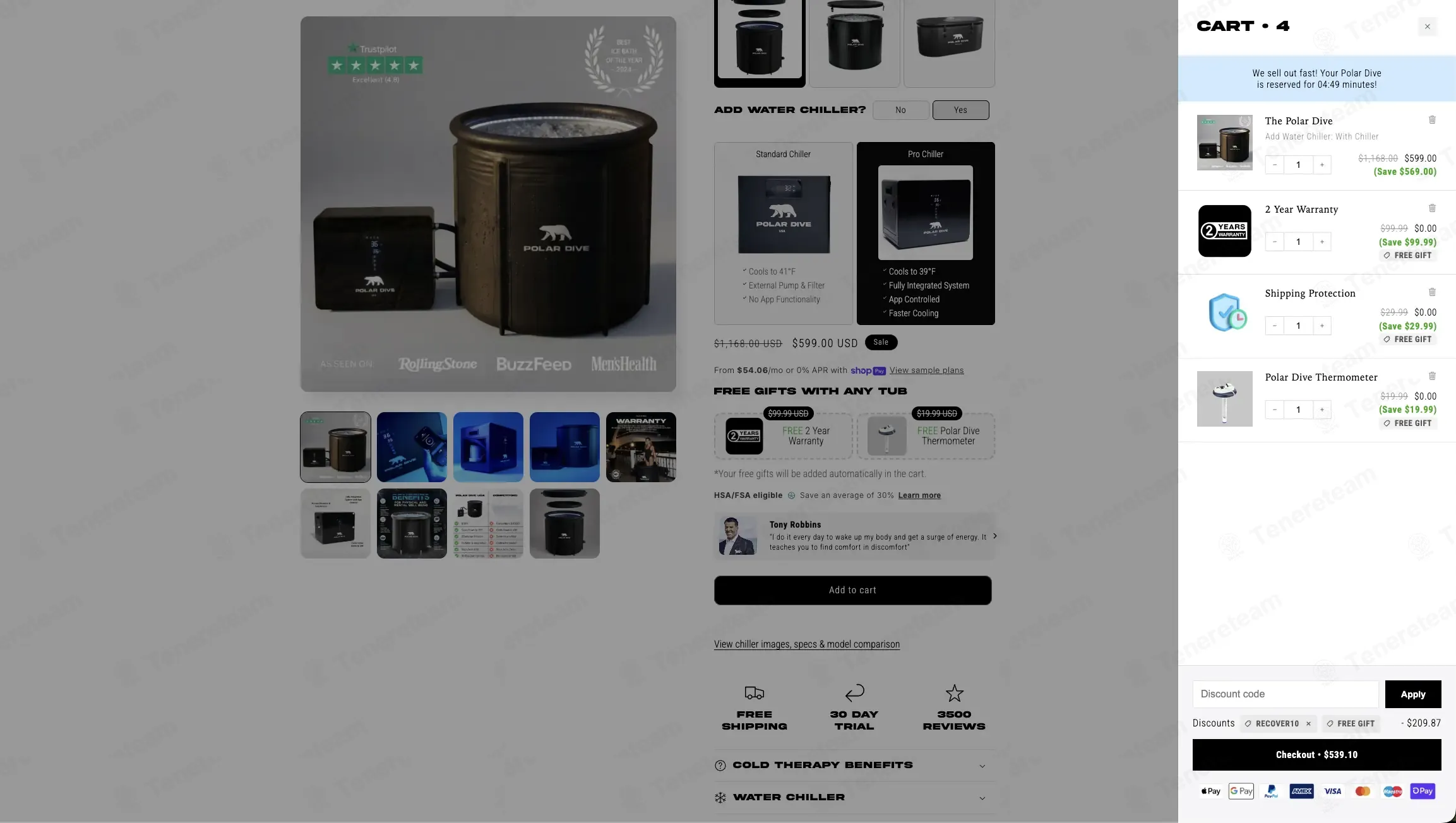The Polar Dive coupon code: 10% off with RECOVER10. Tested and valid as 4 months ago.