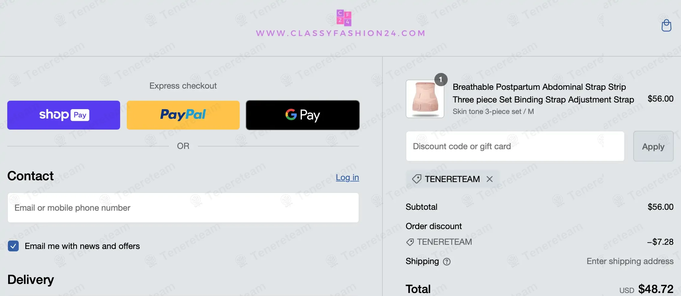 Classy Fashion 24 coupon code: 15% off with TENERETEAM. Tested and valid as 1 year ago.