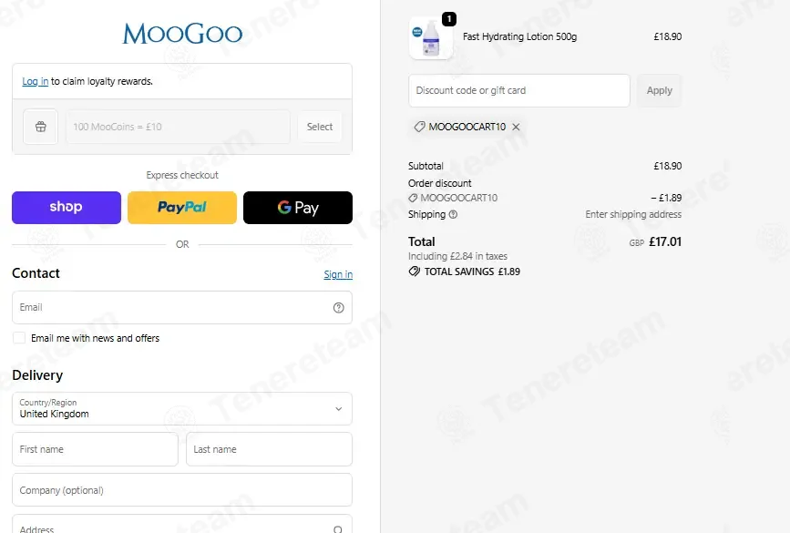 MooGoo UK coupon code: 10% off with MOOGOOCART10. Tested and valid as 1 week ago.