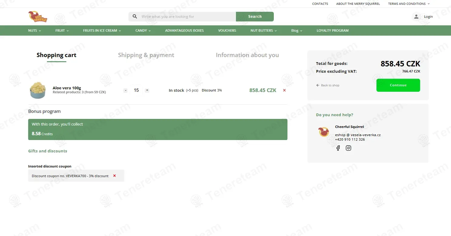 Vesela Veverka CZ coupon code: 3% off with VEVERKA700. Tested and valid as 1 year ago.