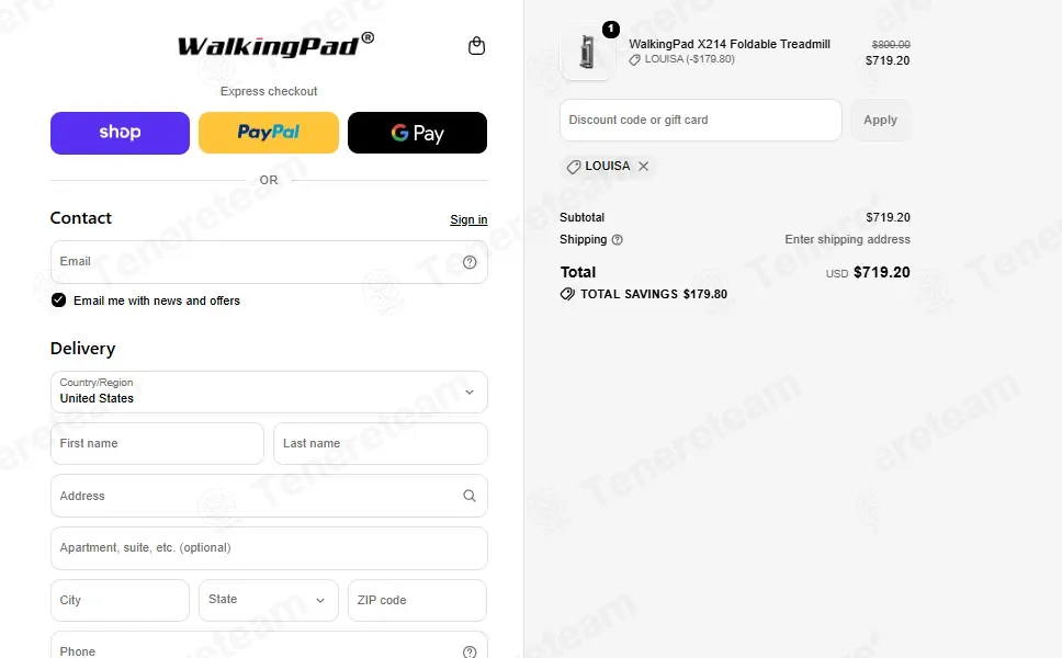 WalkingPad coupon code: 20% off with LOUISA. Tested and valid as 4 weeks ago.