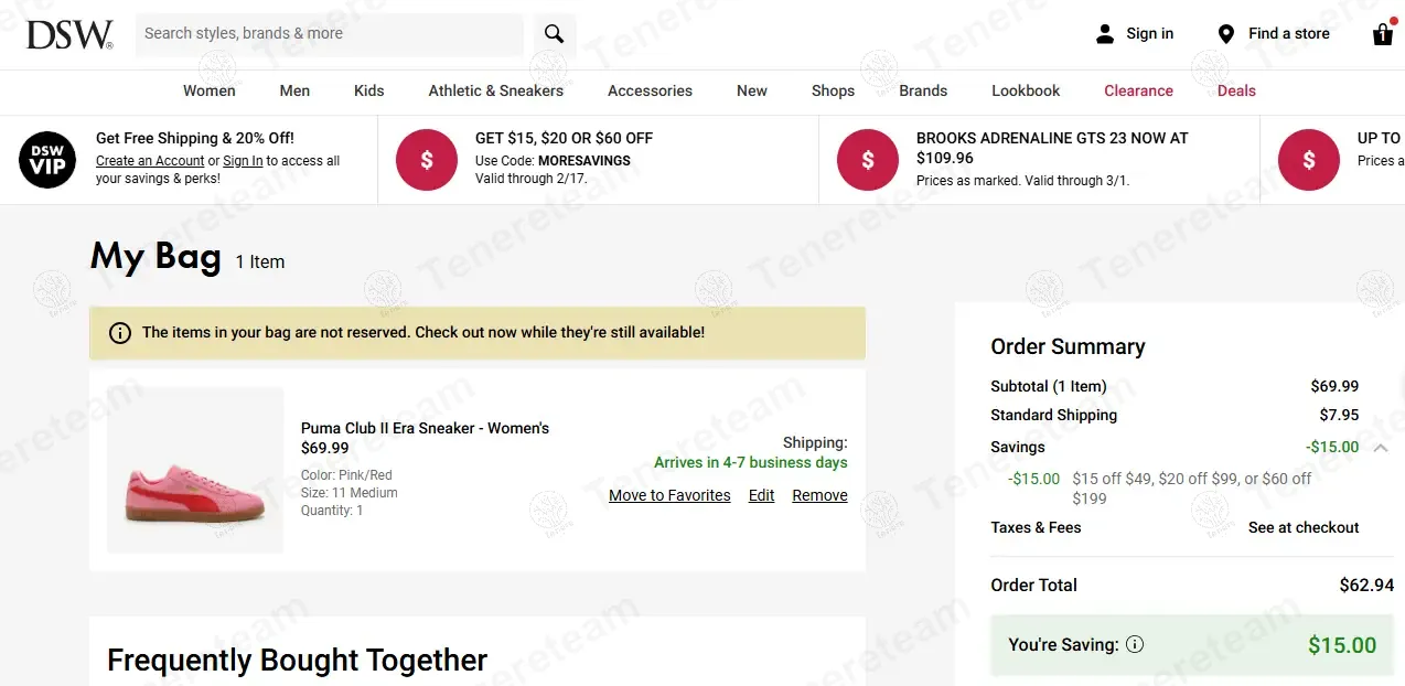 Shoes.com coupon code: $15 off with MORESAVINGS. Tested and valid as 1 year ago.