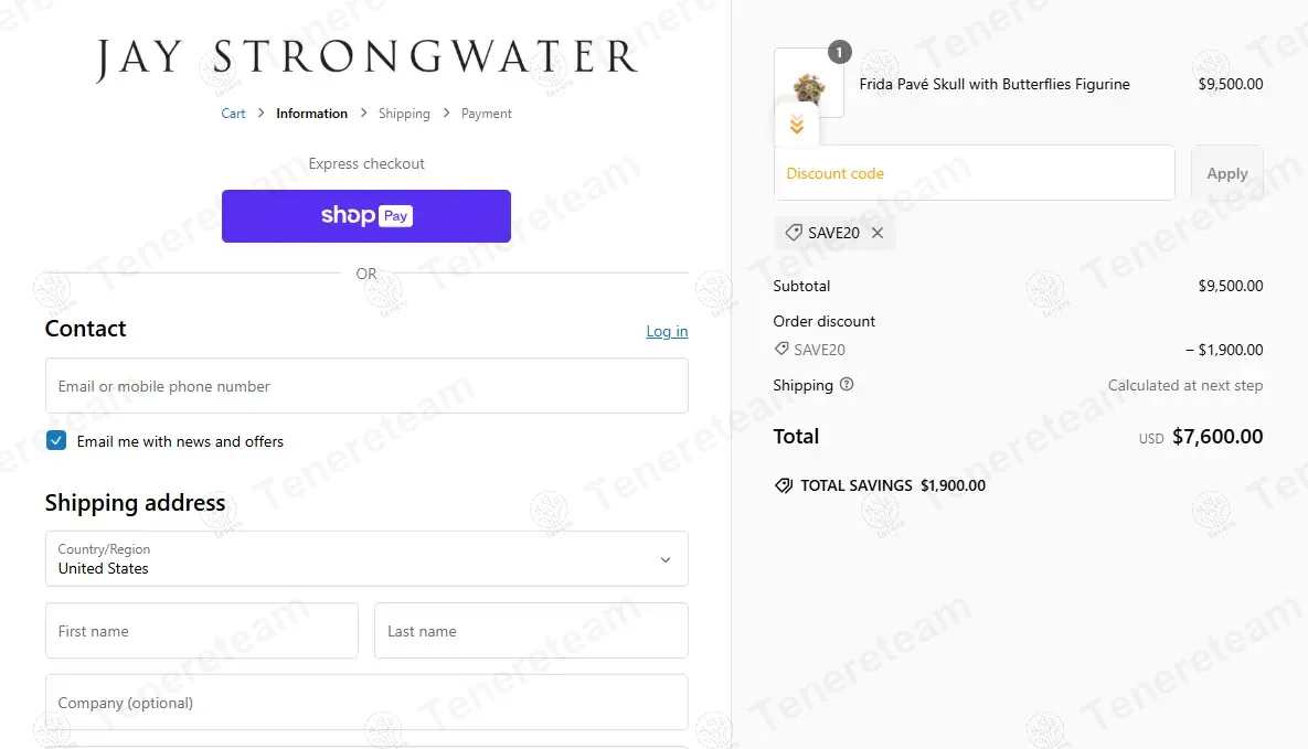 Jay Strongwater coupon code: 20% off with SAVE200. Tested and valid as 1 year ago.