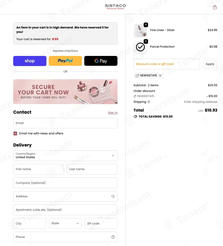 Sistaco coupon code: 15% off with NEWSISTA15. Tested and valid as 1 month ago.