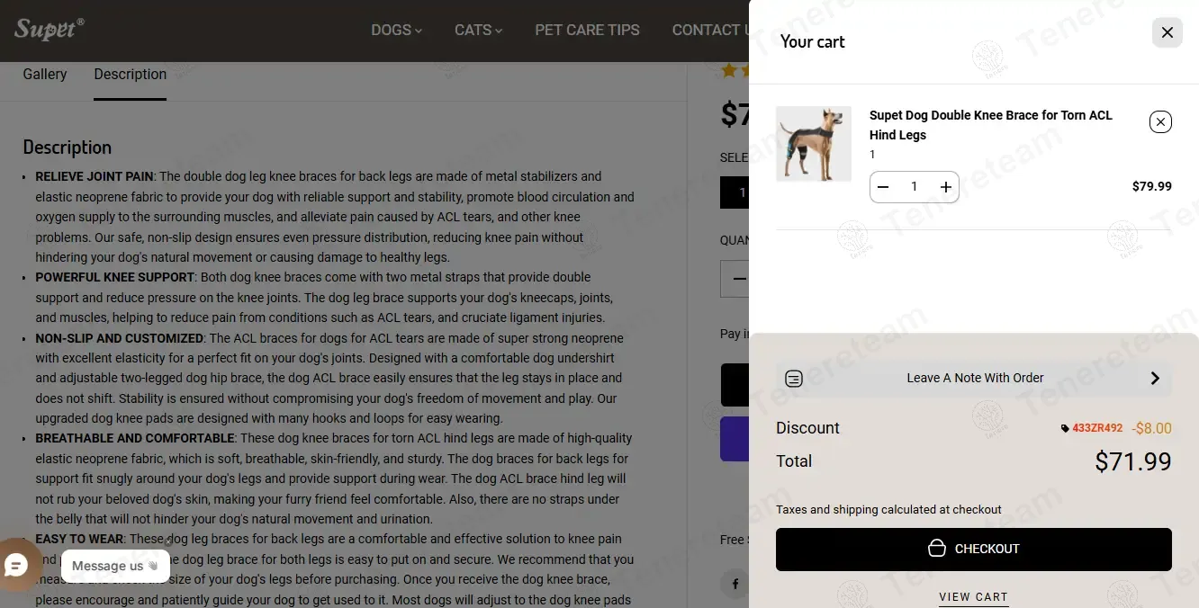 Supet Pet Supplies coupon code: 10% off with 433ZR492. Tested and valid as 1 year ago.