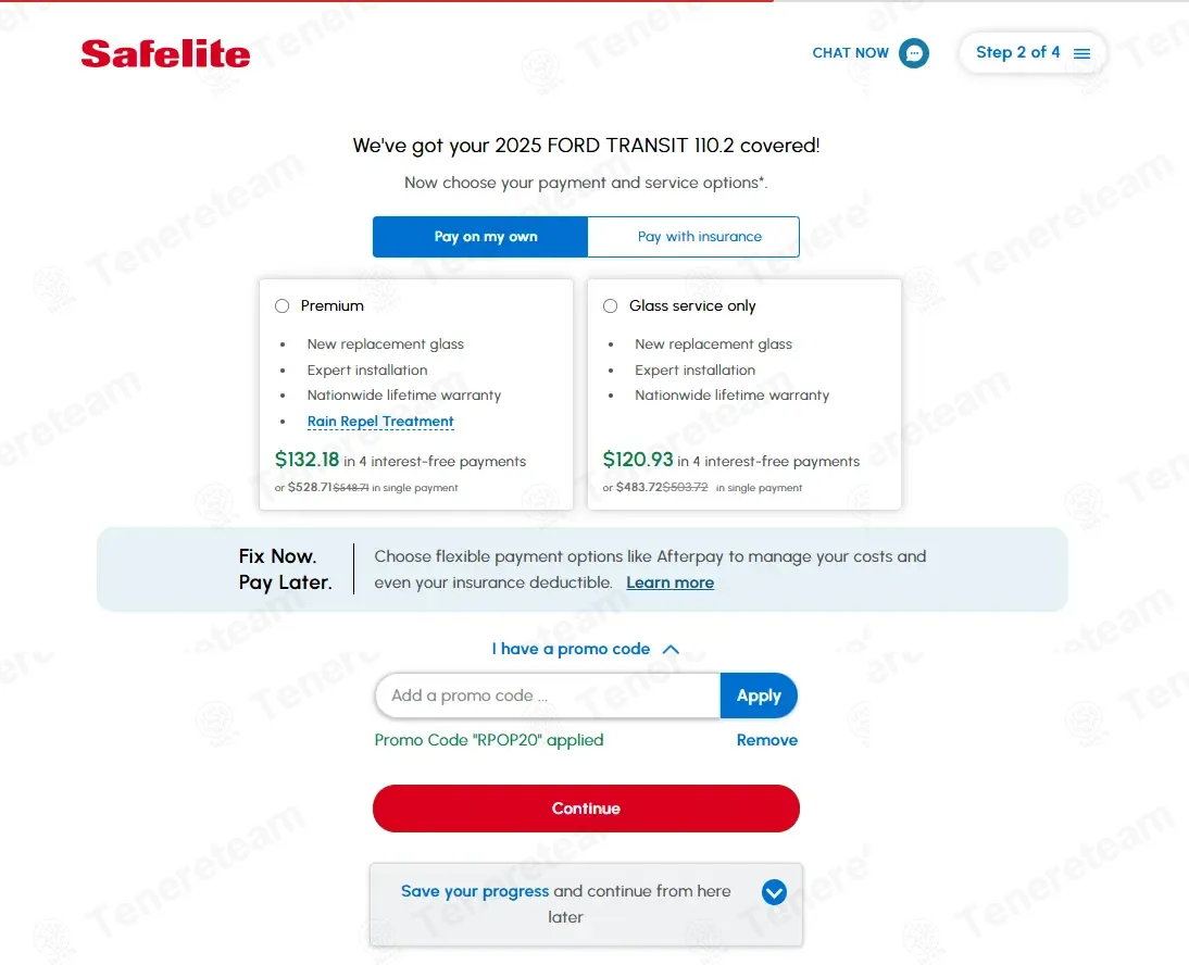 Safelite coupon code: $20 off with RPOP20. Tested and valid as 8 months ago.