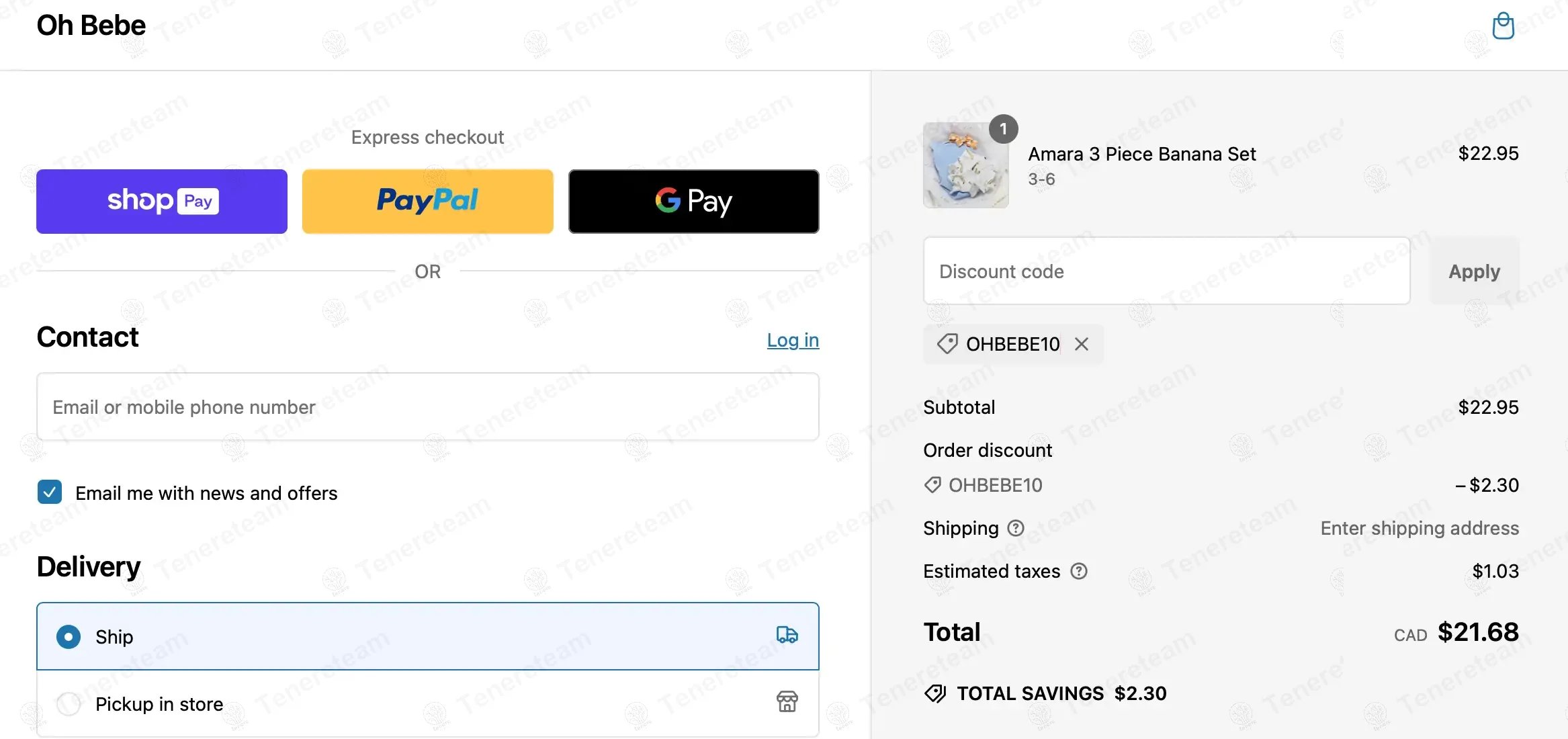 Oh Bebe coupon code: 10% off with OHBEBE10. Tested and valid as 2 months ago.