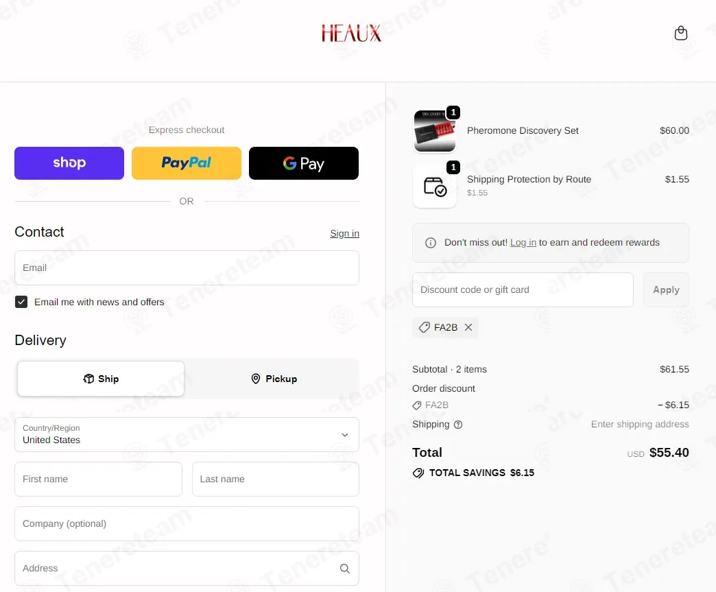 Heaux Cosmetics coupon code: 10% off with FA2B. Tested and valid as 3 weeks ago.