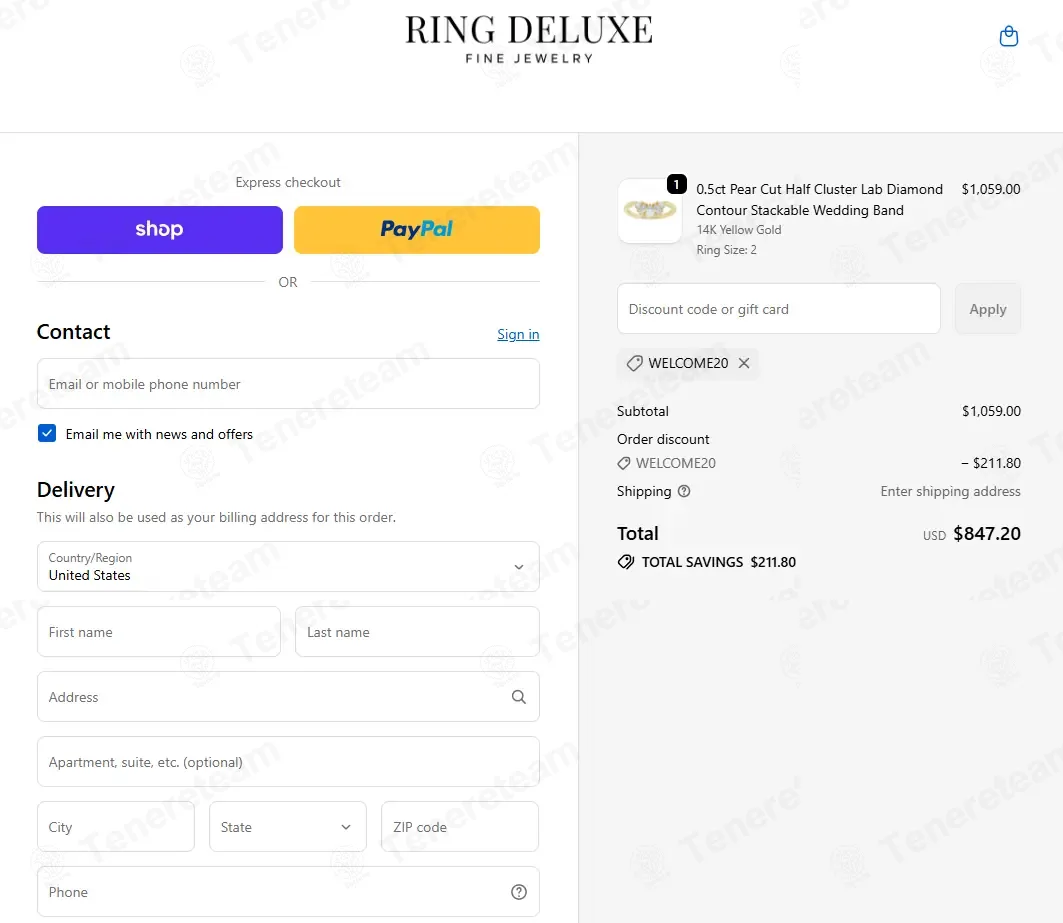 Ring Deluxe coupon code: 20% off with WELCOME20. Tested and valid as 8 months ago.