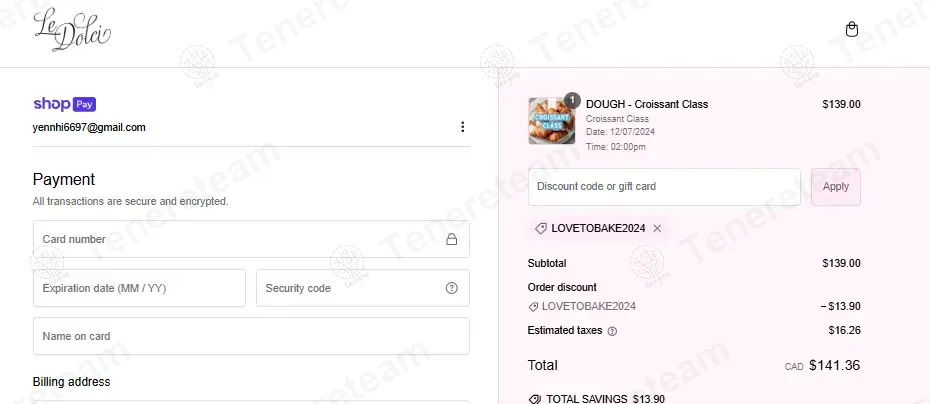 Le Dolci coupon code: 15% off with LOVETOBAKE2024. Tested and valid as 1 month ago.