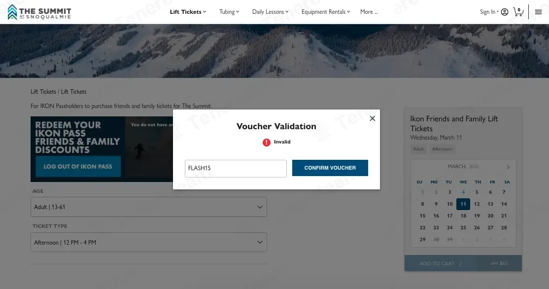 Summit At Snoqualmie coupon code: Sale off with FLASH15. Tested and valid as 3 months ago.