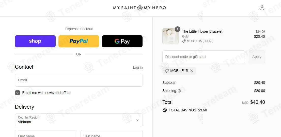 My Saint My Hero coupon code: 15% off with MOBILE15. Tested and valid as 7 months ago.