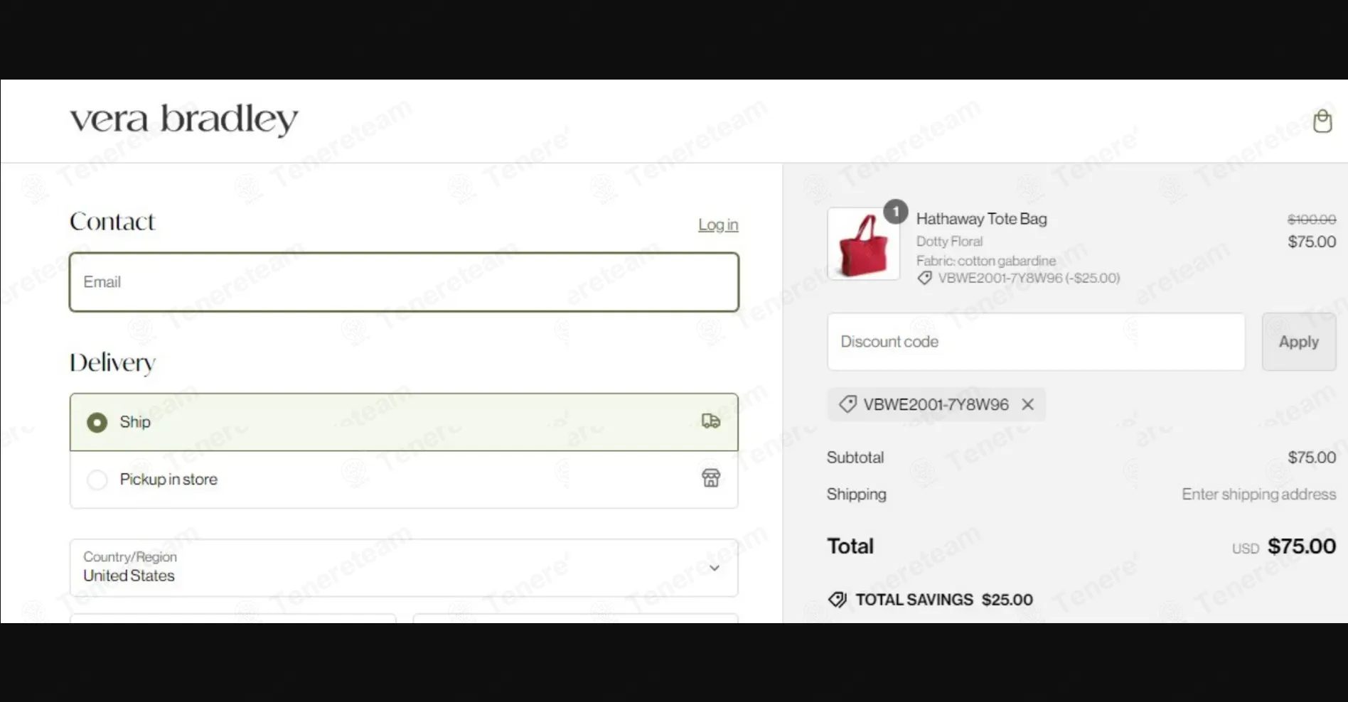 Vera Bradley coupon code: Sale off with VBWE2001-7Y8W96. Tested and valid as 1 week ago.