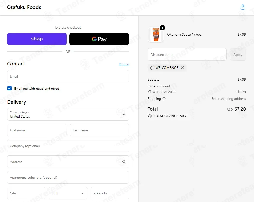 Otafuku Foods coupon code: 10% off with WELCOME2025. Tested and valid as 2 weeks ago.