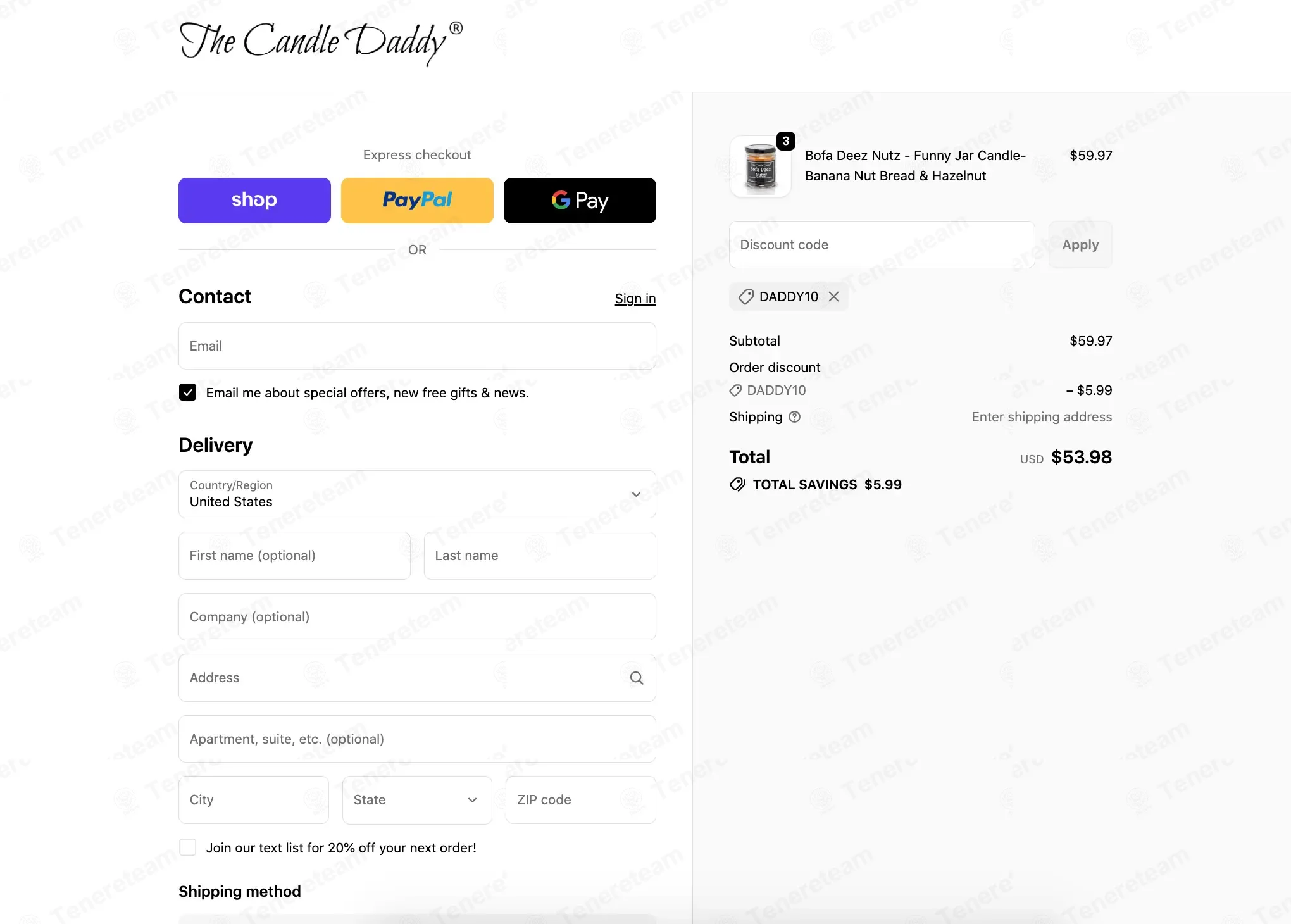 The Candle Daddy coupon code: 10% off with DADDY10. Tested and valid as 4 months ago.