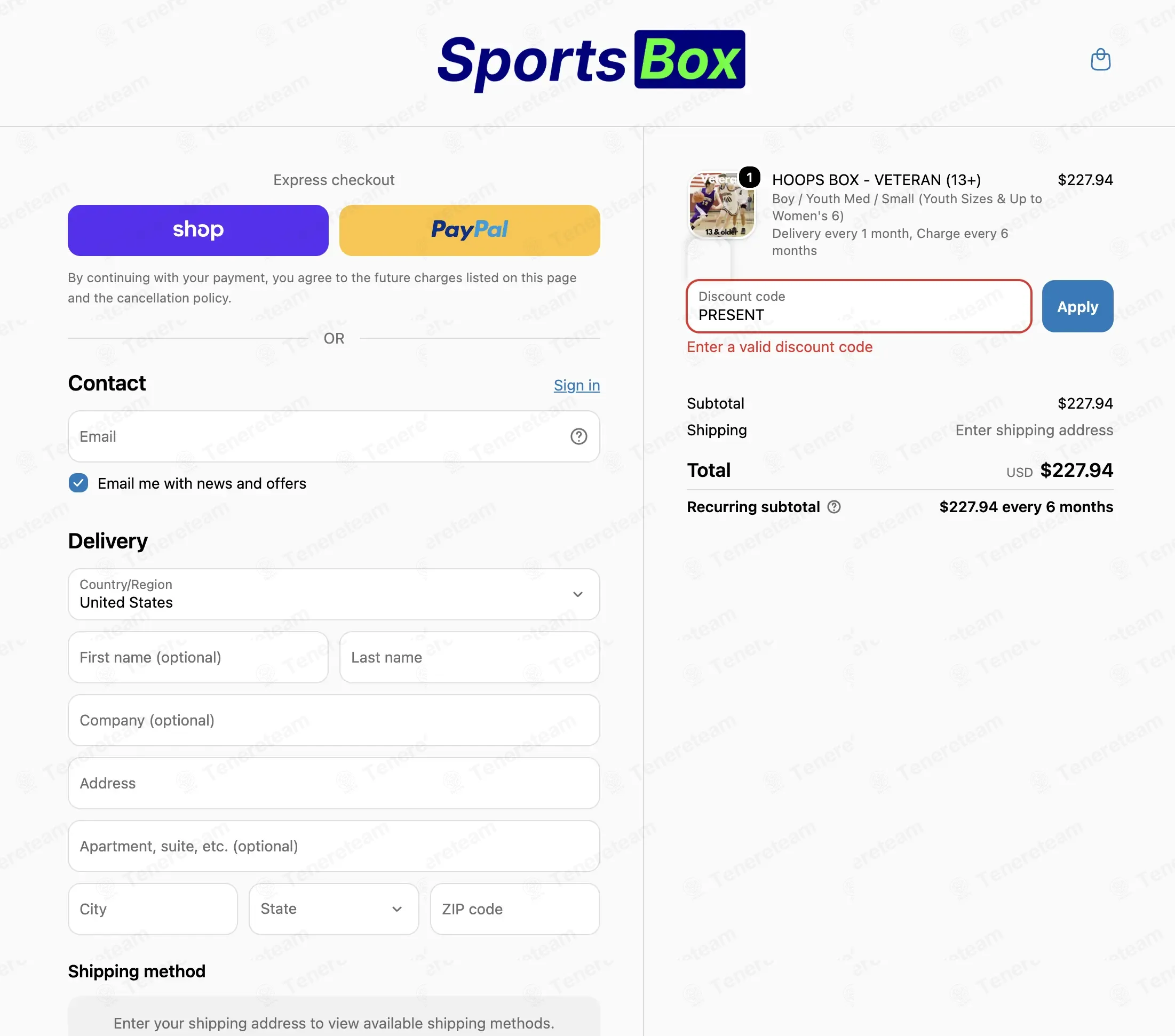 Sports Box coupon code: 20% off with PRESENT. Tested and valid as 1 month ago.