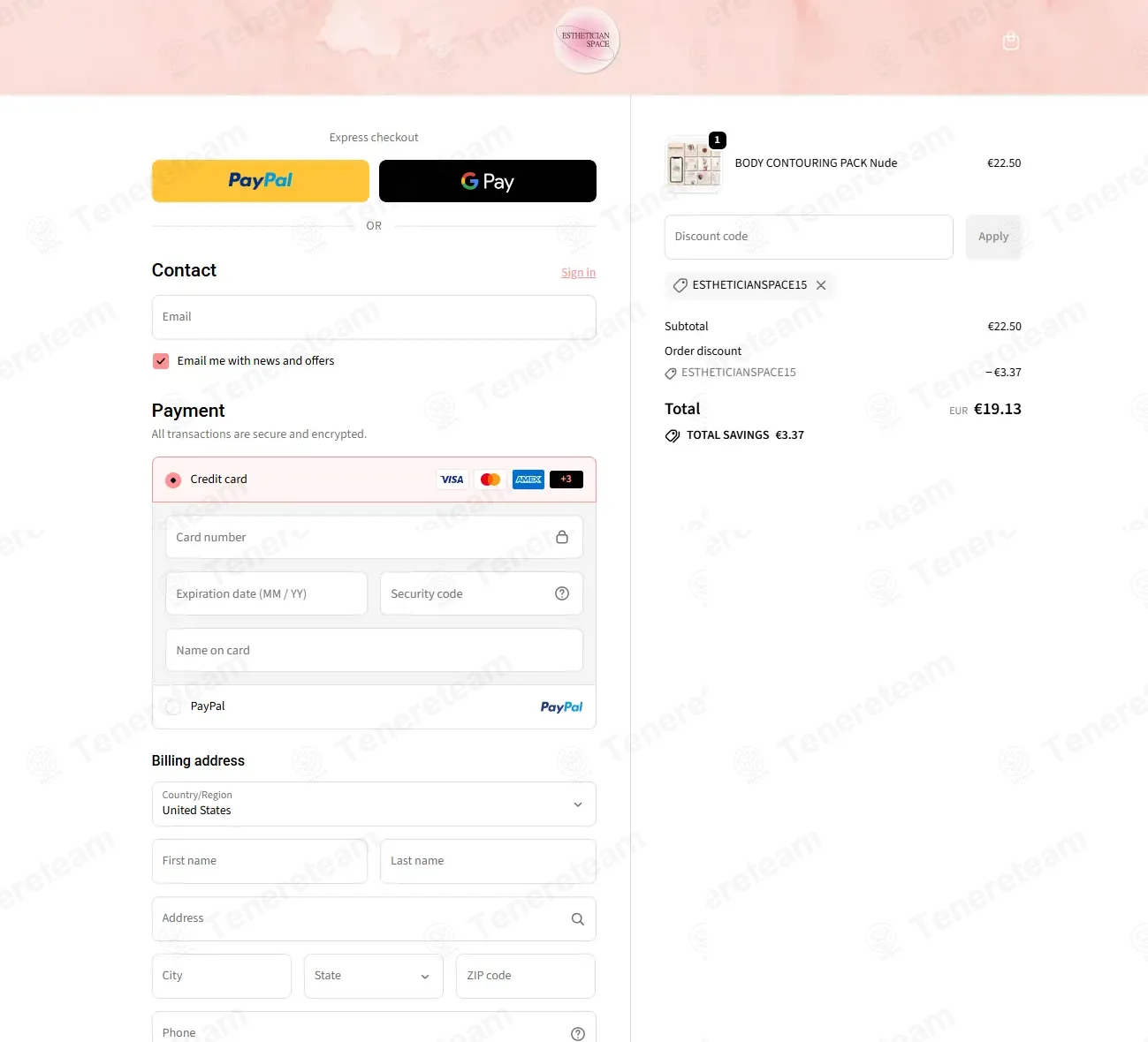 Esthetician Space coupon code: 15% off with ESTHETICIANSPACE15. Tested and valid as 1 month ago.